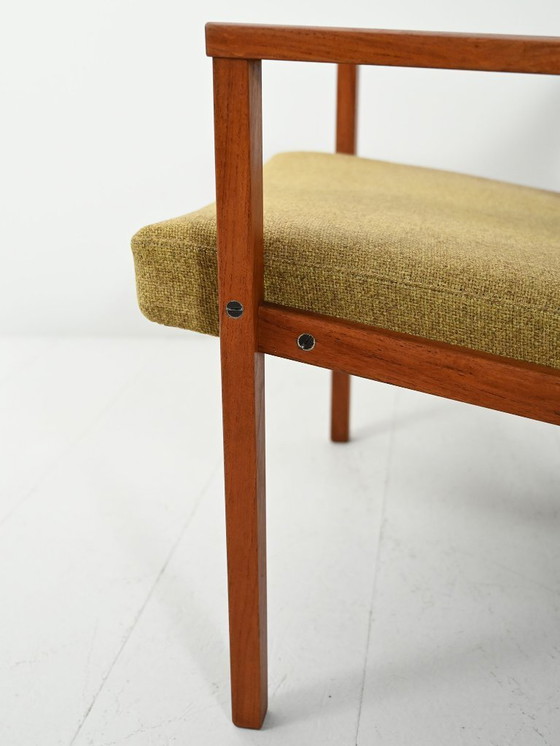 Image 1 of Coppia di poltrone danesi in teak con rivestimento verde