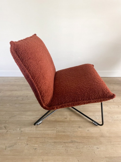 Neu gepolsterter Loungesessel | Bouclé Grupo Lamadrid | Terrakotta – fauteuils, Metal (photo 2 of 7)
