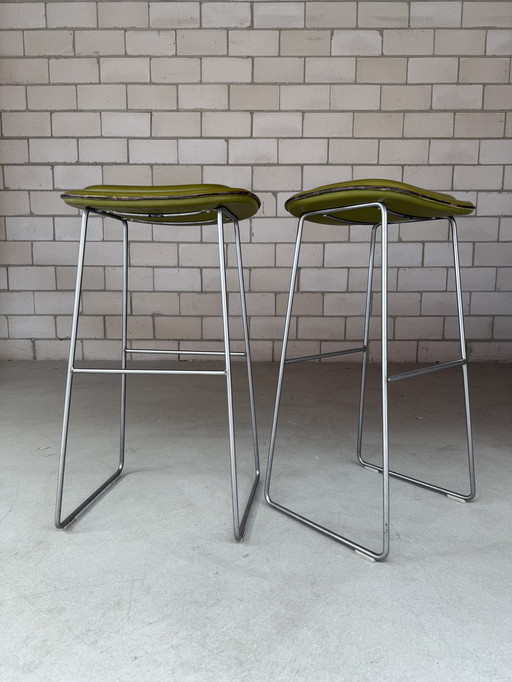 2x Cappellini Hi Pad bar stool by Jasper Morrison