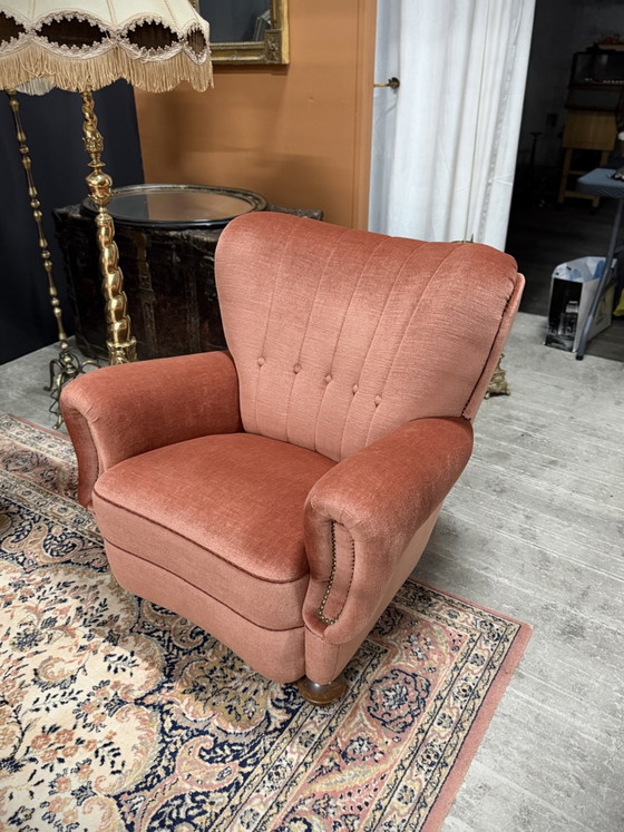 Image 1 of Ensemble de salon vintage en mohair | Canapé 3 places et 2 fauteuils