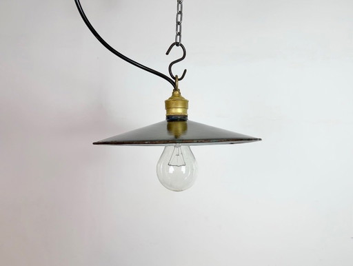Industrial Dark Blue Enamel Light, 1930s