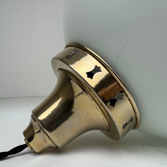 Image 1 of Lampada a sospensione vintage in vetro opalino, 23 cm XL