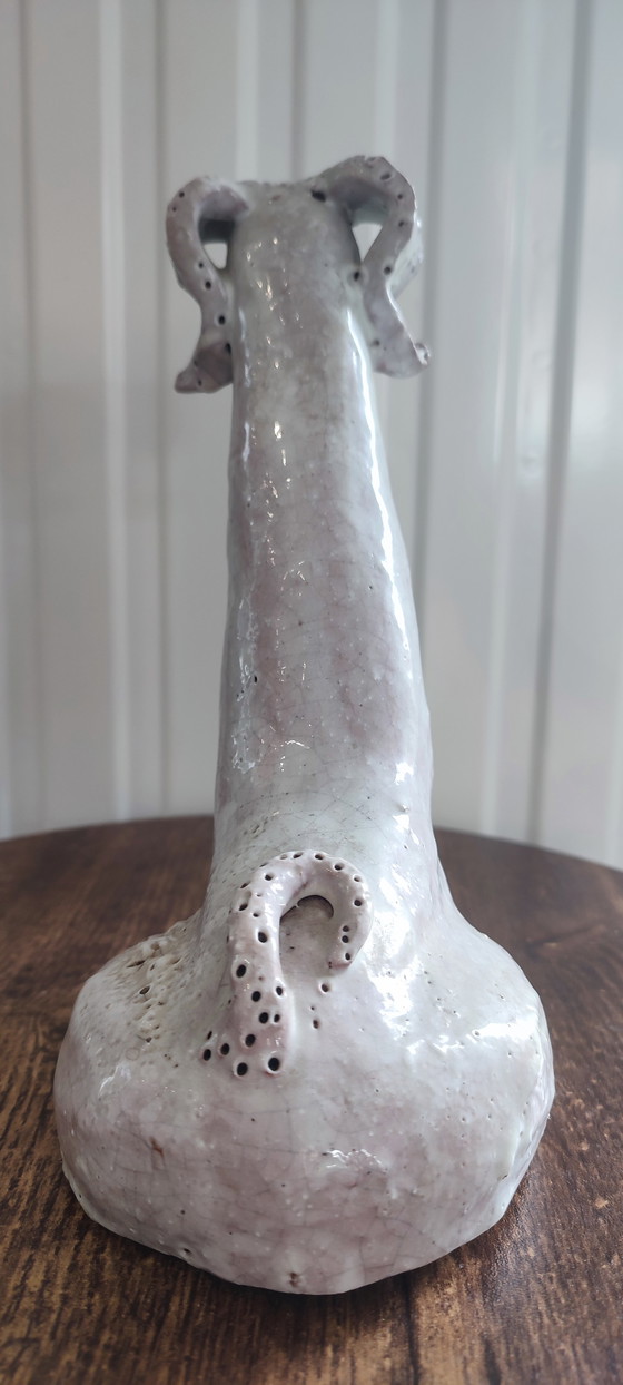 Image 1 of Ancient zoomorphic sculpture glazed terracotta