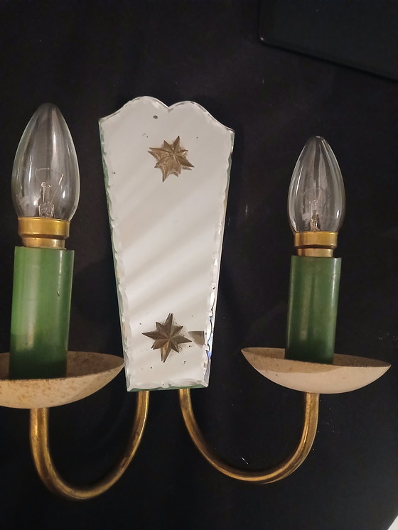 Image 1 of Aplique de pared con espejo.