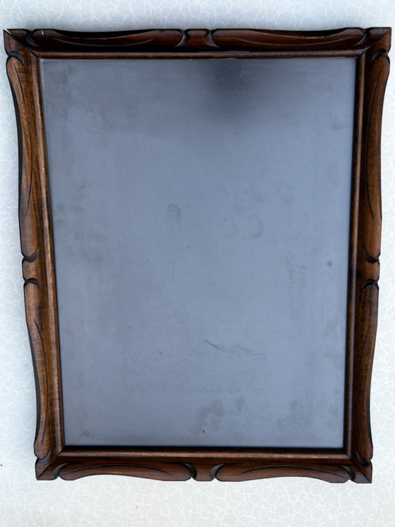 Cadre photo vintage Mid-Century en bois sculpté – 30 × 40 cm – Mid Century, Wood, Glass (photo 8 of 15)