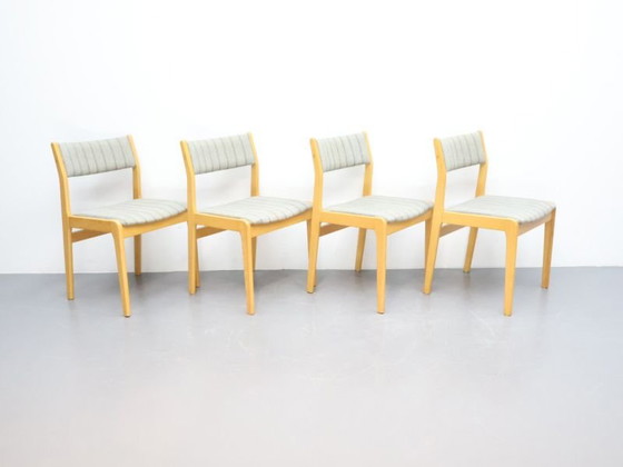 Sedie da pranzo vintage / tessuto rovere / giallo grigio / set di 4 Farstrup (photo 4 of 5)