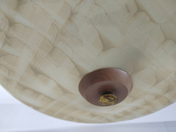Image 1 of Vintage 50s/60s Scandinavian (style) large glass ceiling light