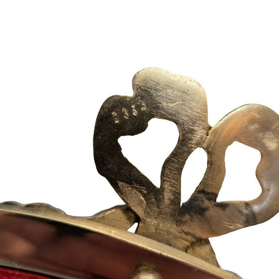 Image 1 of French style brass mirror with bow