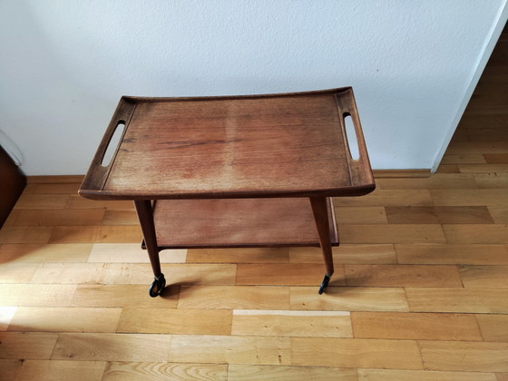 Image 1 of Vintage barkar/serveerwagen/bijzettafel uit het midden van de 20e eeuw van Opal Small Furniture, jaren 60.