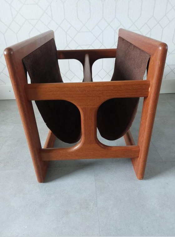 Image 1 of Portariviste in stile vintage danese con cestino portariviste