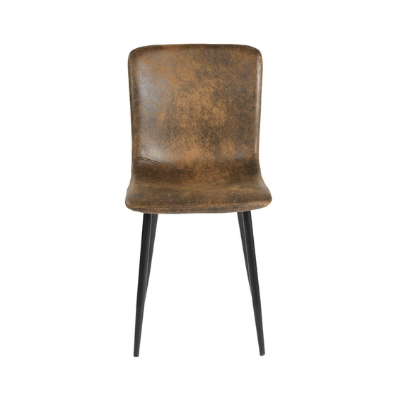 Image 1 of 4x Urban Meuble Manger Chaises Vintage Marron Suède Pied Noir