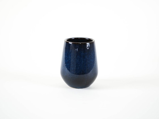 Image 1 of Navy blue ceramic vase, Danish design, 1970s, made in Denmark