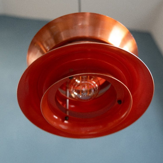 Image 1 of Kupferfarbene Carl Thore für Granhaga Pendelleuchte aus den 1960er Jahren