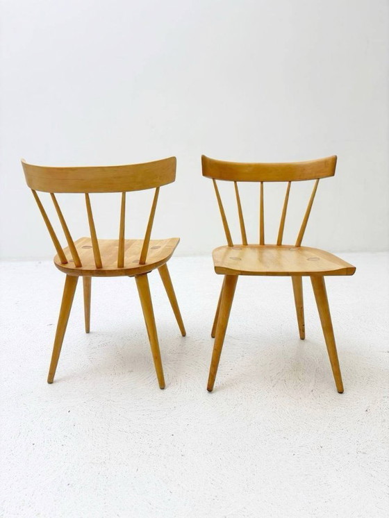 Image 1 of Set di 4 sedie a fuso disegnate da Paul McCobb per Planner Group, anni '20.