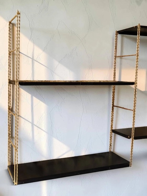 1950's wall shelf – Shelving unit, polished steel, Metal (photo 2 of 11)