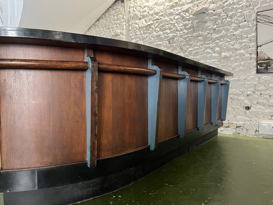 Image 1 of 1950s oak and Formica bar