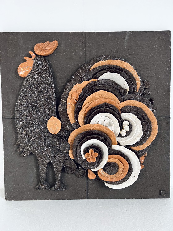 Image 1 of Danish Wall Panel Ceramic Chicken '60