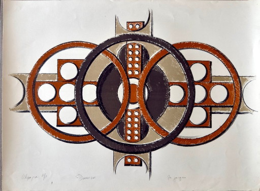 SEENA DONNESON - OLYMPIA — Litografia originale a colori, prova d'artista A/P, circa 1965
