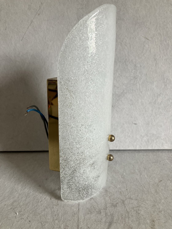 Image 1 of Lampada da parete in vetro ghiaccio vintage J.T.Kalmar Austria 1960
