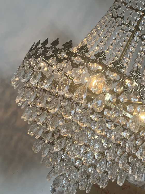 Image 1 of XL franse echt kristallen vintage zakkroonluchter hanglamp