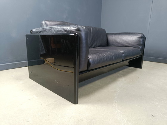 Image 1 of Ensemble de canapés vintage en laque et cuir par Kazuhide Takahama pour Studio Simon, 1970