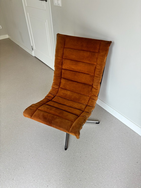 Vintage Lennart Bender swivel chair with suede upholstery, Armchairs, Wood, Leather, Brown (photo 4 of 13)