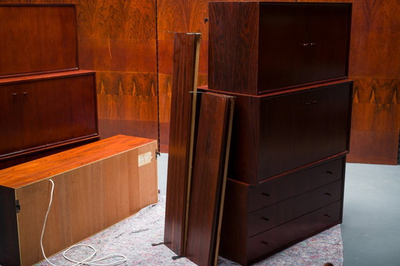 Image 1 of  Mensole da parete modulari in palissandro tedesco di IDEE Mobel, anni '60, set di 25 pezzi