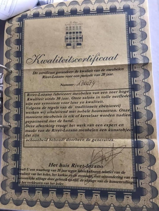 Image 1 of 2x Leather sofa 2.5 seats Rivet-Lozano