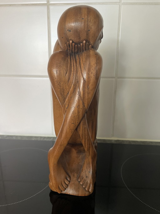 Wooden statue art deco