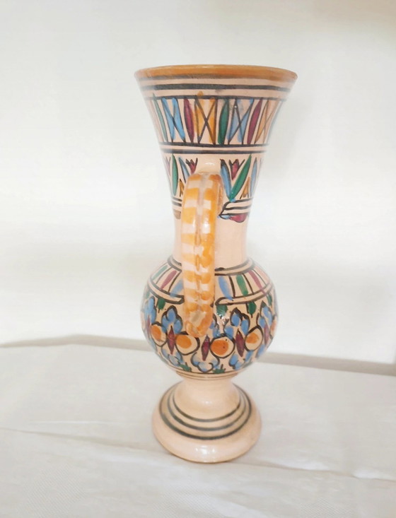 Image 1 of Vaso vintage dipinto a mano | Boho Etno Anfora | Vera ceramica vintage con Henkeln | ca. 26,5cm