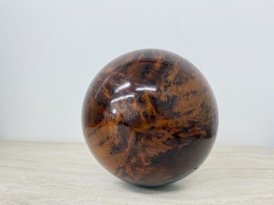 Image 1 of Large antique burl wood ball decorative wooden ball