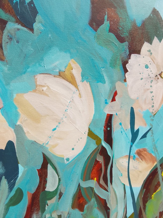 Acrylverfschilderij #Flora 100x100cm – joart, Schilderijen & Tekeningen, Canvas (photo 3 of 15)