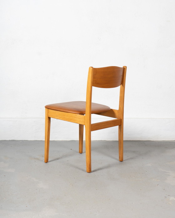 Image 1 of 6 X Danish Chairs Made Of Beech And Teak