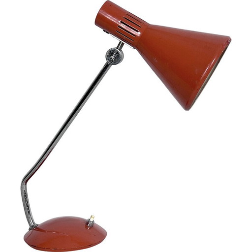 Vintage salmon orange table lamp by Stilnovo, 1960