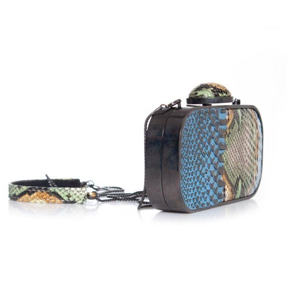 Image 1 of Maison Du Posh, mehrfarbige Python-Clutch
