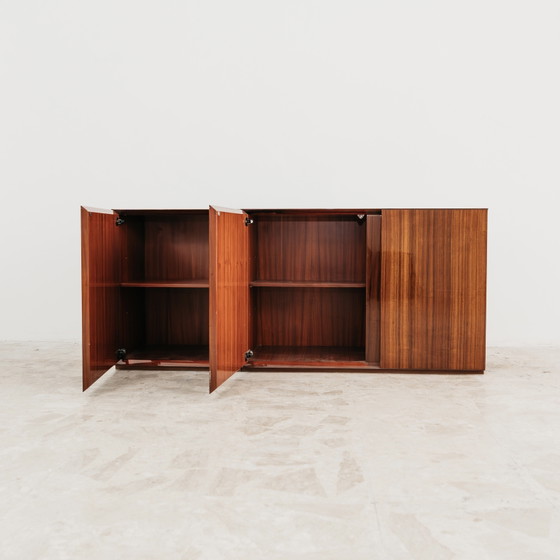 Image 1 of Monumental Rosewood Sideboard Zebrawood Lacquered Mid-Century Design 1970