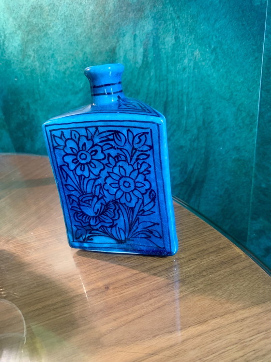 Vaso/Fiasca antico in ceramica persiana turchese - Stile Qajar – Vasi (photo 2 of 15)