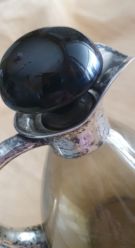 Art Deco Karaffe Rauchglas, Silber – Gläser & Karaffe, Silver (photo 4 of 5)