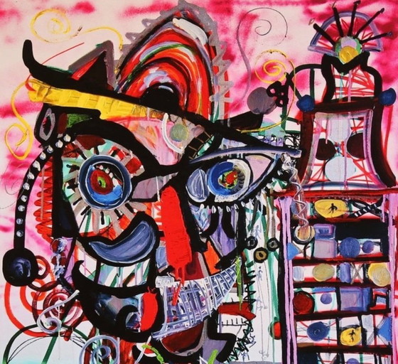 Image 1 of Paul Indrek Kostabi: "Unable To Fall Into The Dream - Edition 2025." Hand-signed, no. 8/25. In excellent condition. Print run of