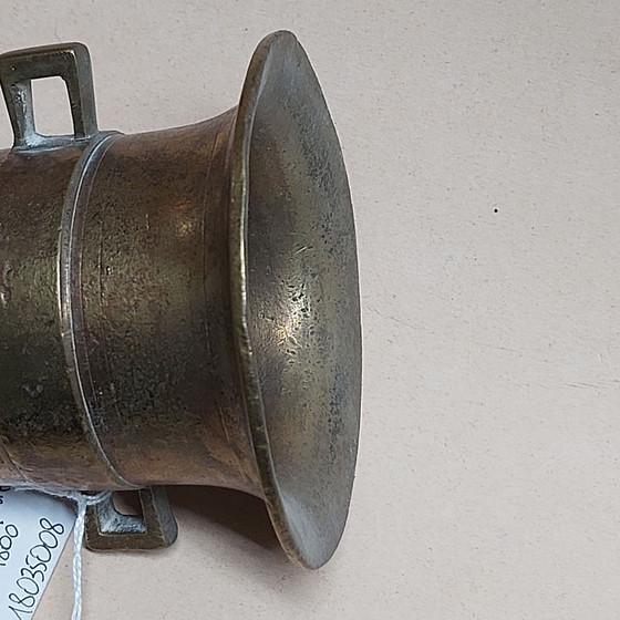 Mortier et pilon d'apothicaire allemand antique 1800, Objets déco, Bronze, Laiton, Marron (photo 7 sur 7)