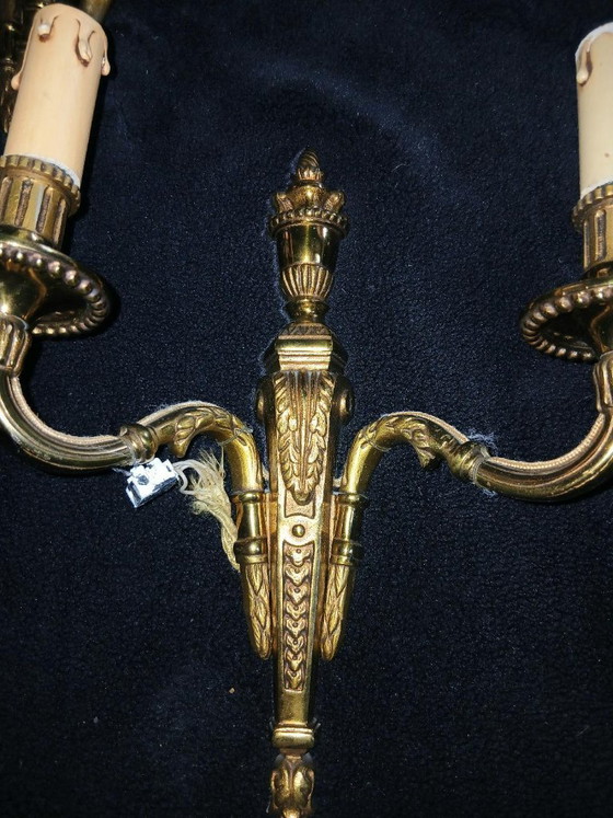 Image 1 of 4 apliques de pared de bronce estilo Luis XVI-XV