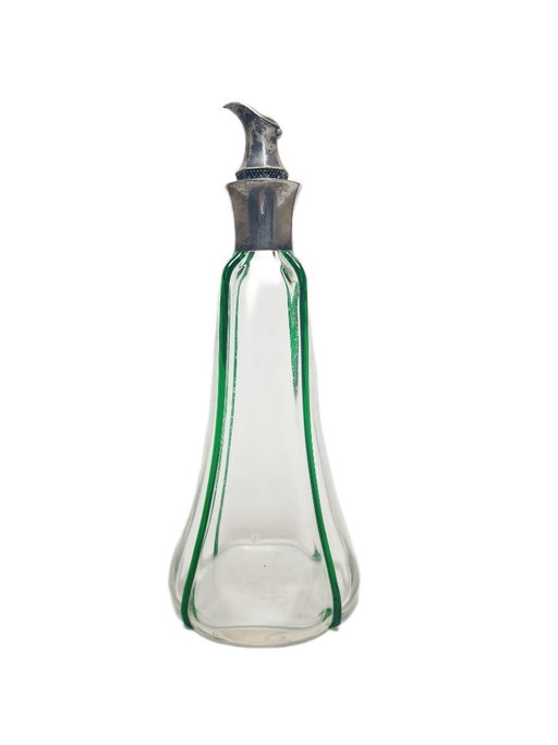 Garrafa de Plata Art Nouveau de Pallme Konig, Antigua Checoslovaquia, años 1890