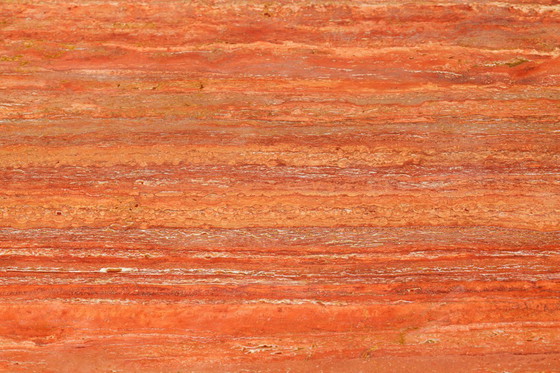 Image 1 of Mesa de comedor 'Tobia' en traverino rojo - Afra y Tobia Scarpa