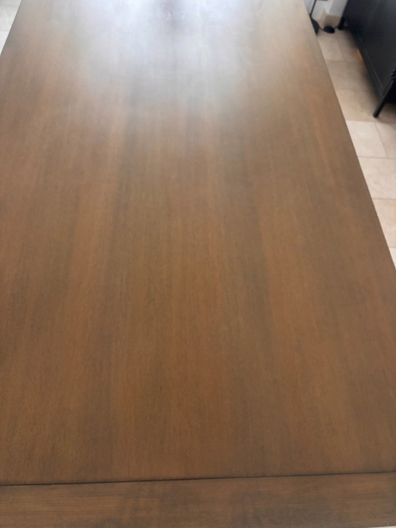 Image 1 of Tavolo in rovere 220x100 con 8 sedie in pelle di design Arper