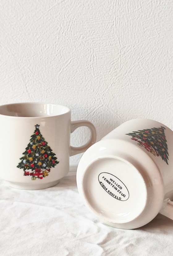 Image 1 of Set of 6 Vintage Christmas mugs
