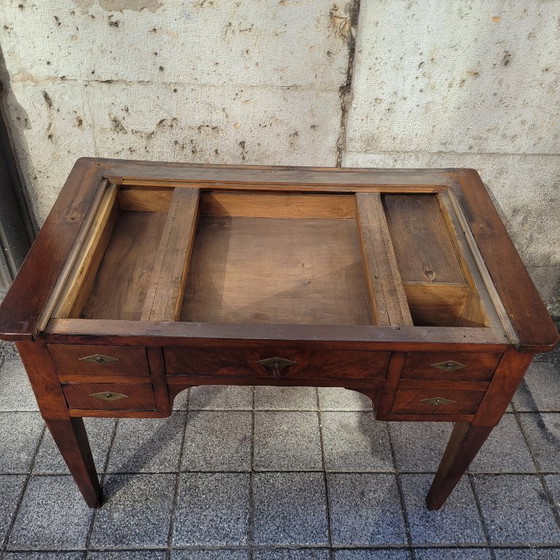 Image 1 of Bureau / Escritorio Bonheur du jour, caoba y cuero, Directorio, p. s. XIX - Francia