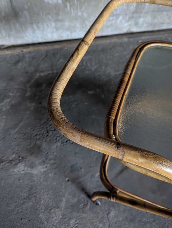 Image 1 of Vintage rattan serving trolley 1970