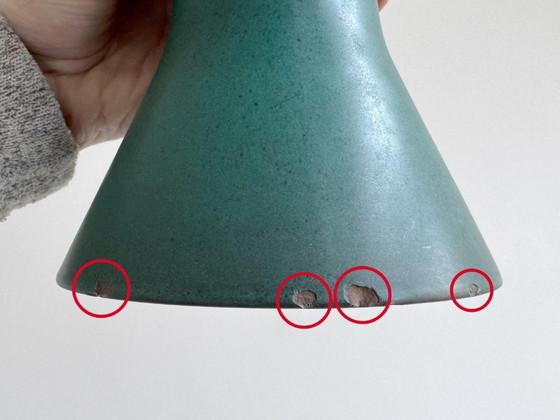 1x Grote 1970s Cor Unum Keramiek Vaas / Boeket Vaas - Green – Vazen, Ceramic (photo 9 of 9)