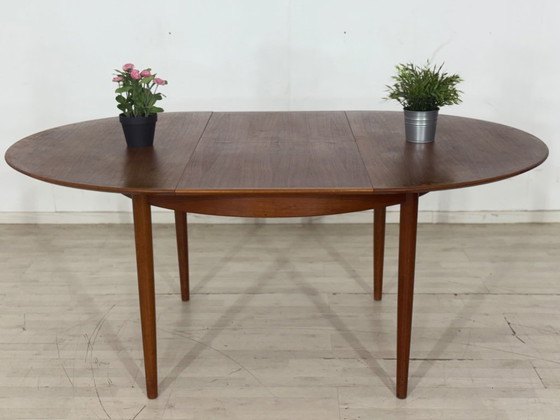 Image 1 of Danish teak dining table wood table dining room table extendable Dyrlund