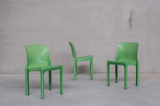 3x Selene-Stühle von Vico Magistretti für Artemide